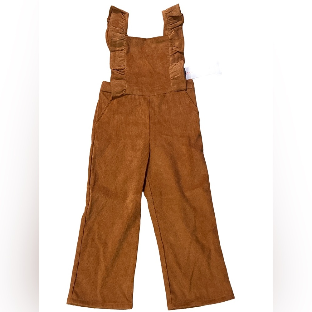NWT Adyson Parker Kid’s # ACW0016C05
AUTUMN COPPER Corduroy Ruffle OverAll’s 3T